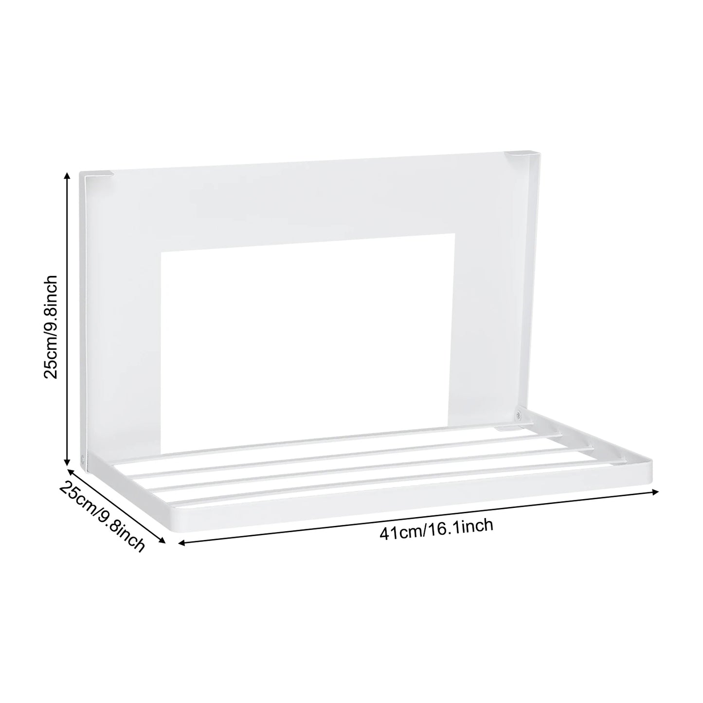 Foldable Magnetic Shelf Portable Wall Mount Magnet Rack Washing Machine Side Shelf Space Saving Storage Organizer for Laundry Room Bathroom Kitchen Fridge White