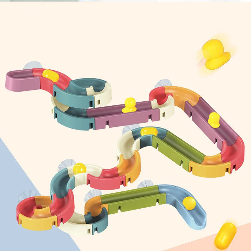 Baby Bath Toys Bathtub Toys Assembly Slide DIY Track Ball Slide Bathroom Shower Track Toddler Kids Water Play Toys
