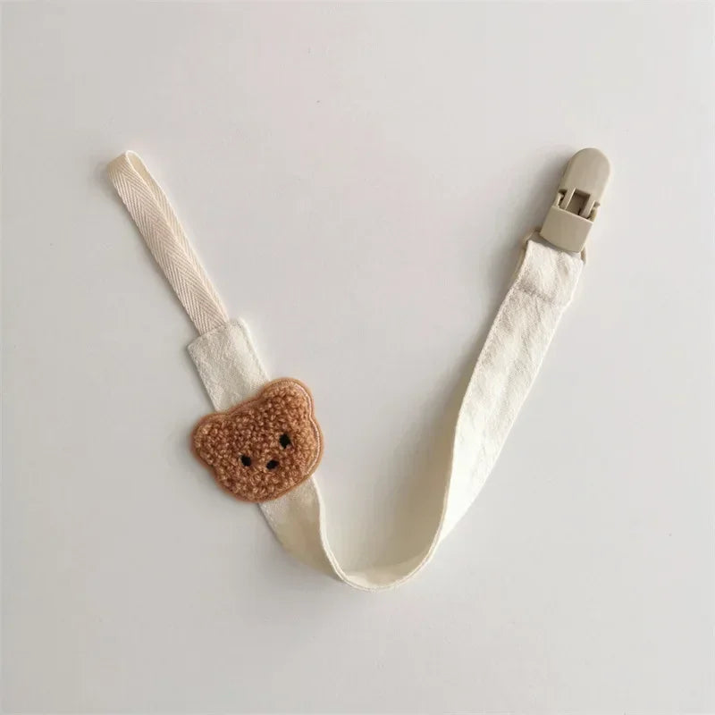 Cute Bear Pacifier Clip Chain for Teething and Soother Holder
