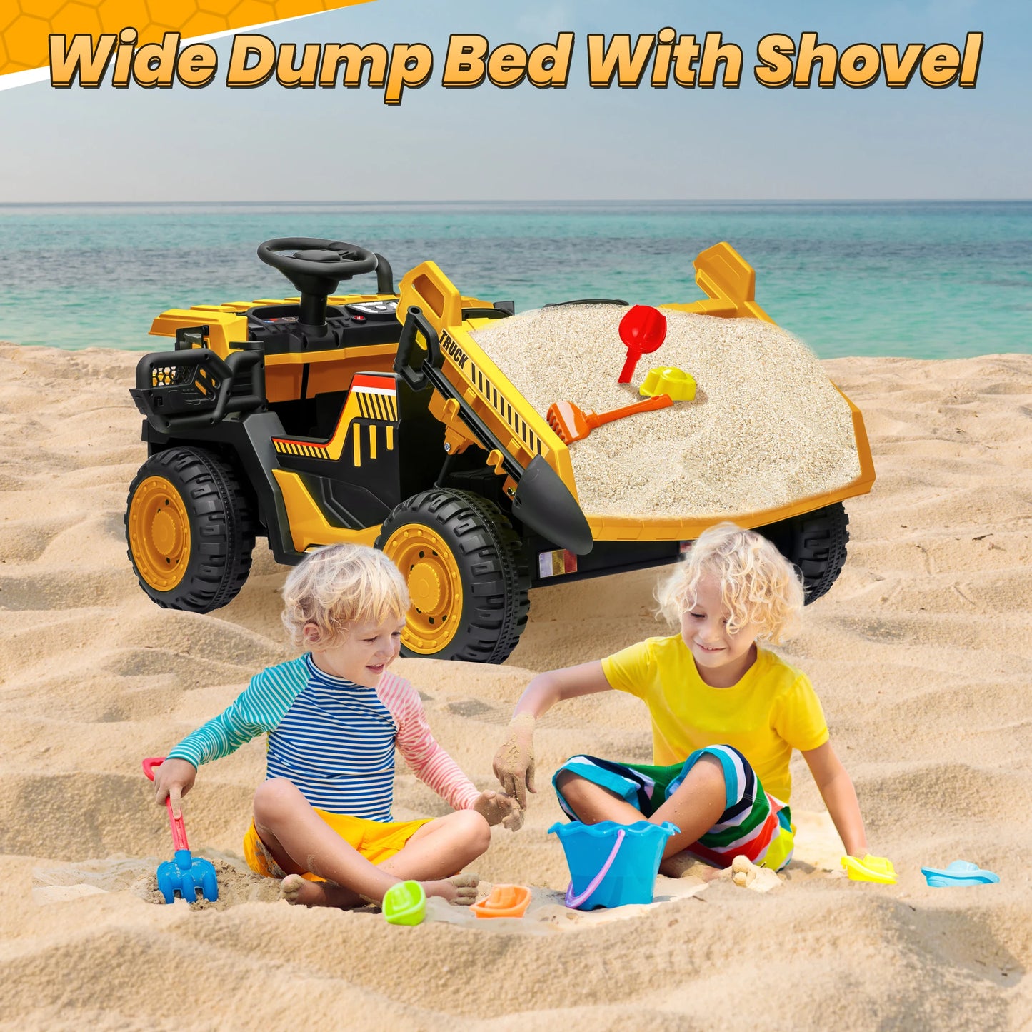 Joyracer Electric Powered Ride On Remote Control Dump Truck Kids