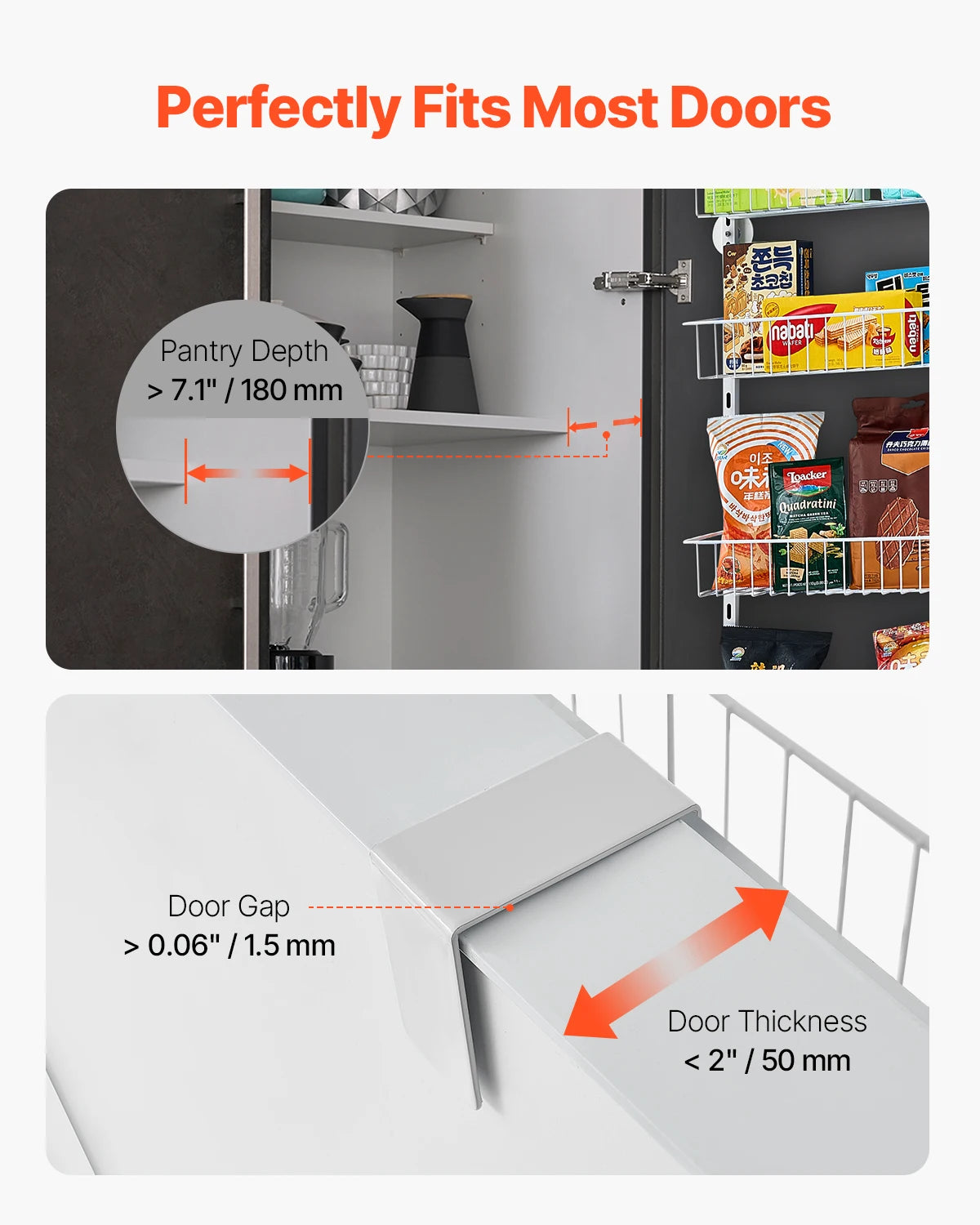 SucceBuy Over The Door Hanging Pantry Organizer Heavy Steel Rack
