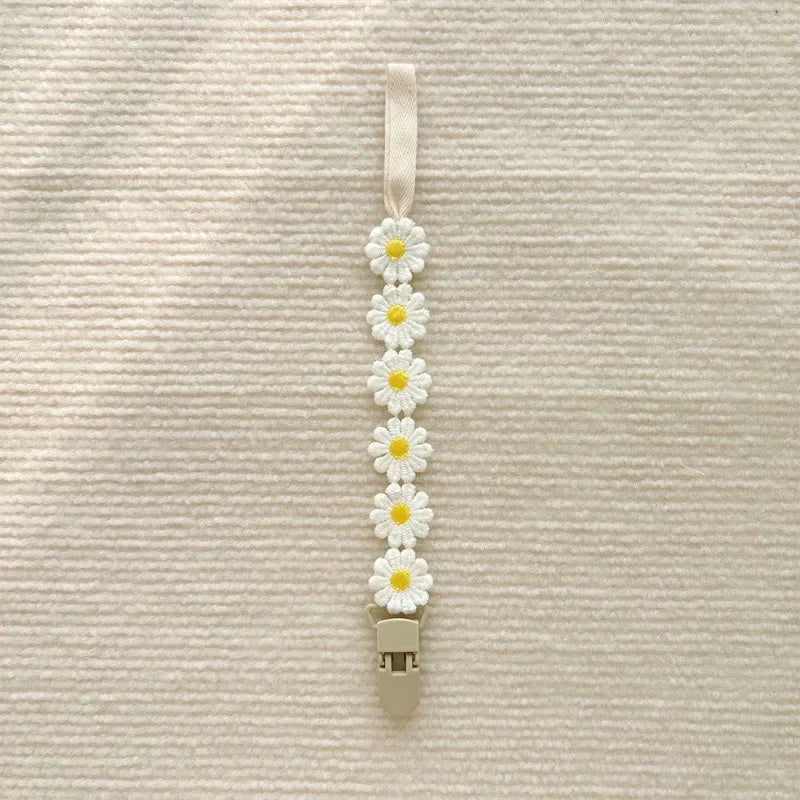 Daisy Pacifier Clips for Baby Anti Drop Chain Clip