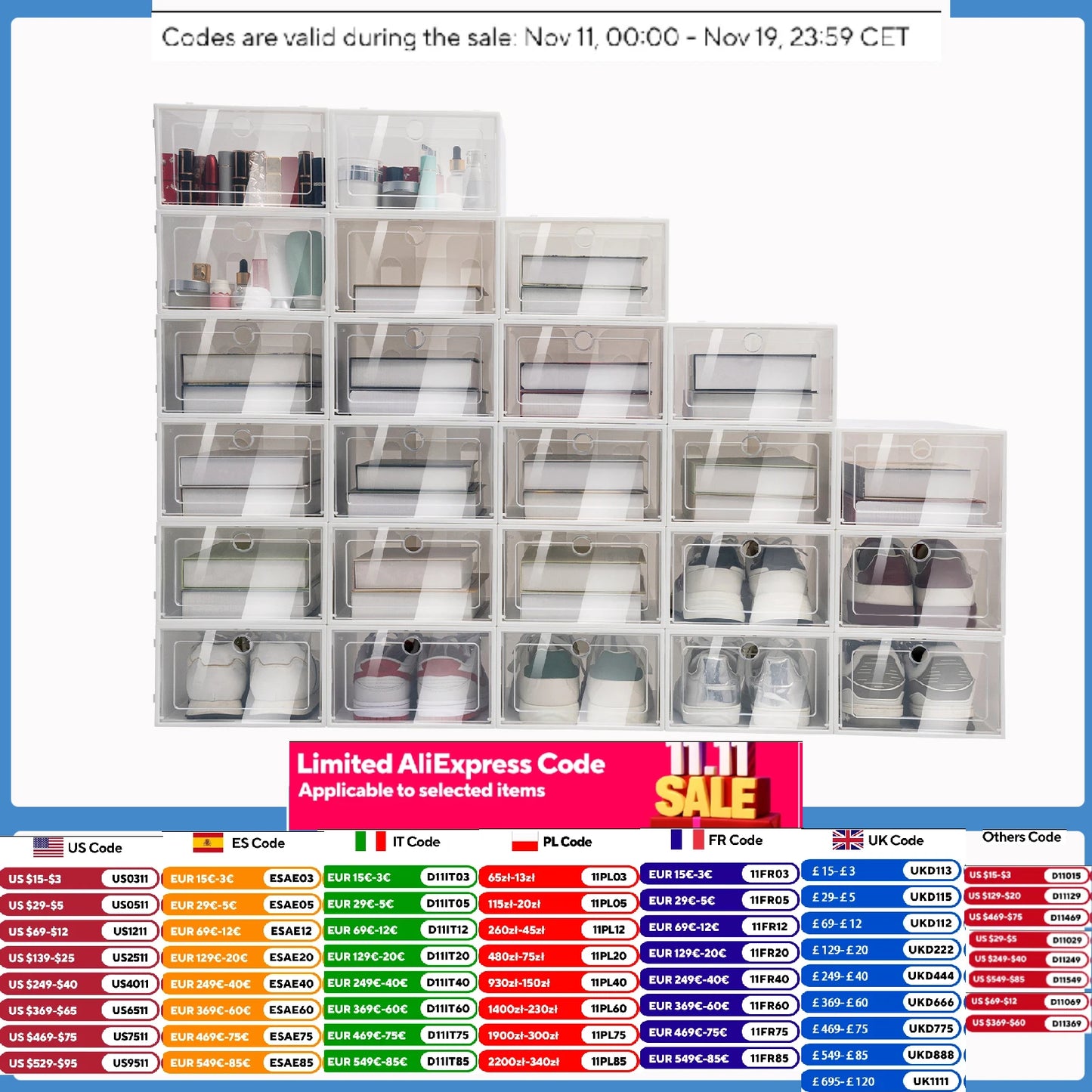 20/24 Pcs Foldable Transparent Shoe Box Simple Plastic Drawer Style Stackable Box Dustproof Free Combination Rack