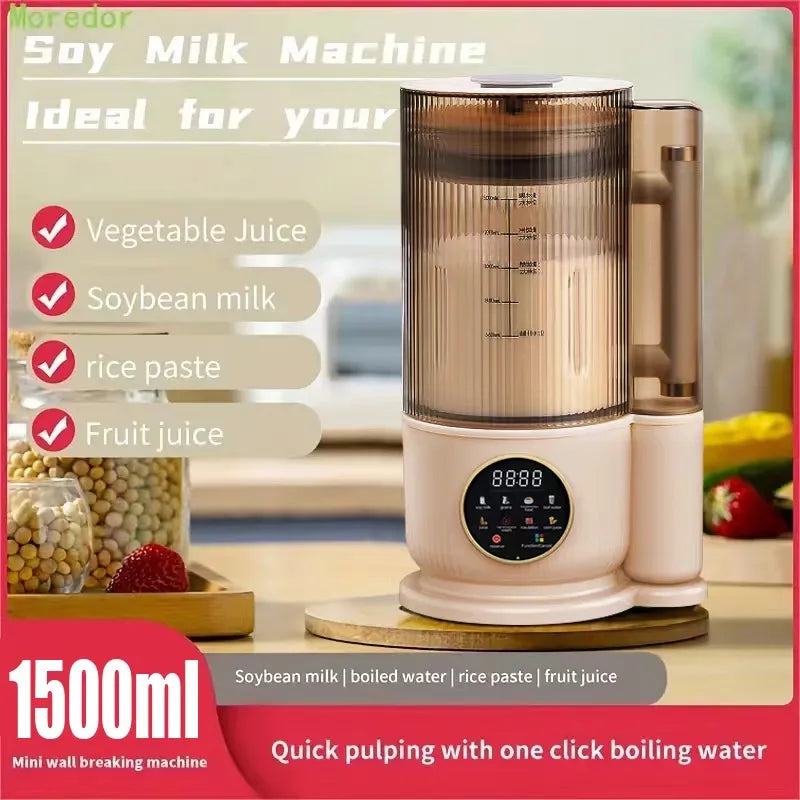 Automatic Nuts Milk Maker, Plug and Play 1500ML Milk Maker, Nut Milk Machine, Multifunctional Juicer for Coffee, Grain and Juice