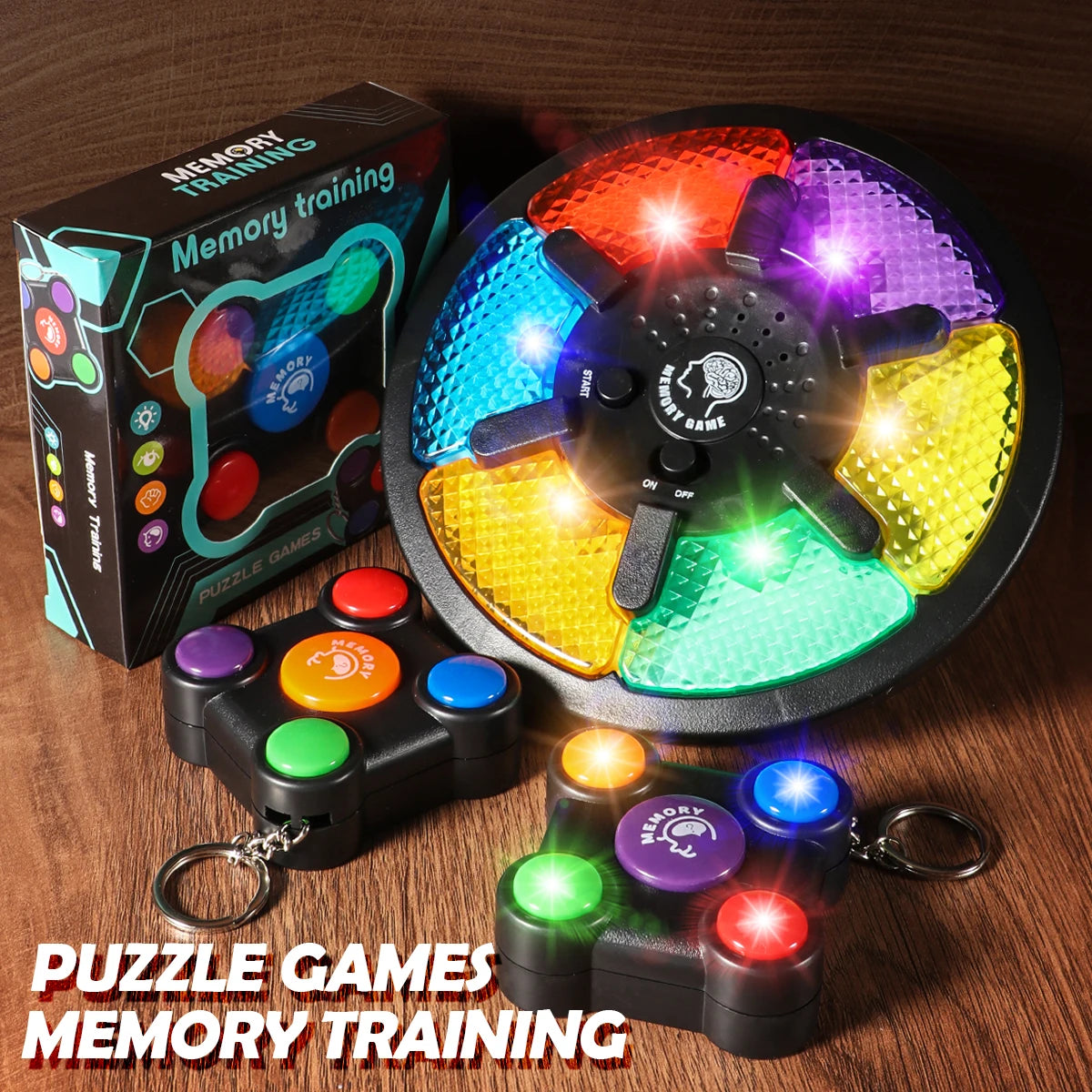 Battery Not Included, Random Style and Color Fun Handheld Memory Game Console - Portable Gaming System for Focus Training & Brai