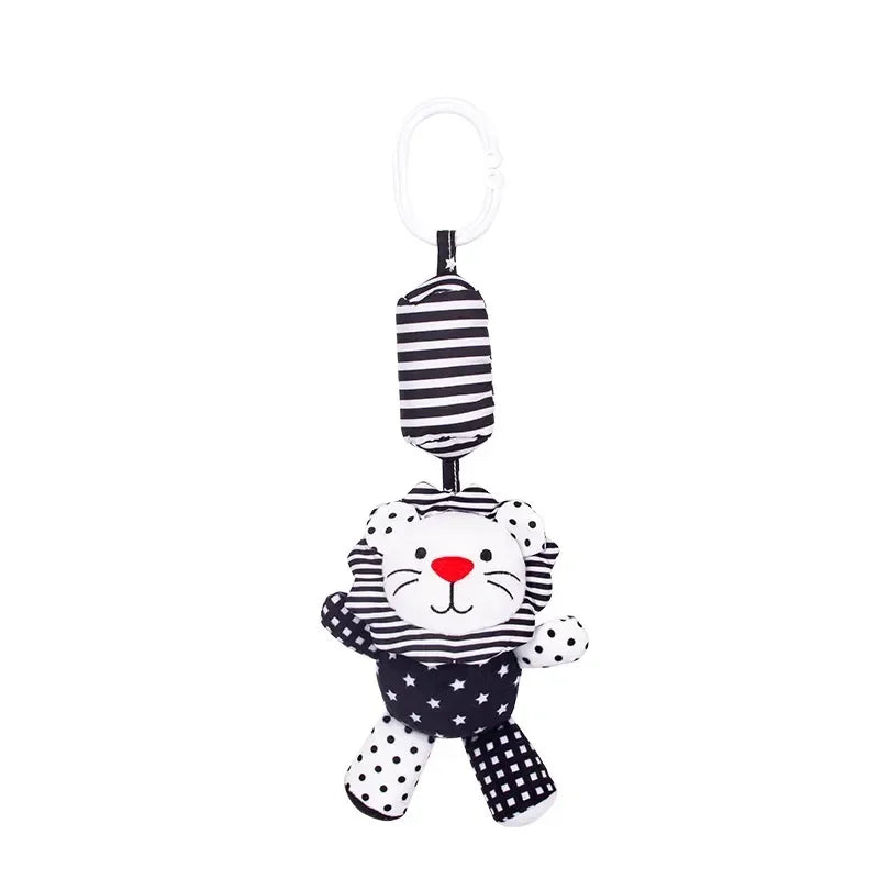 Stroller Bed Hanging Bell Plush Doll Baby Infant Rattles Newborn Black White Visual Grab Ability Training Toys Игрушки Для Детей