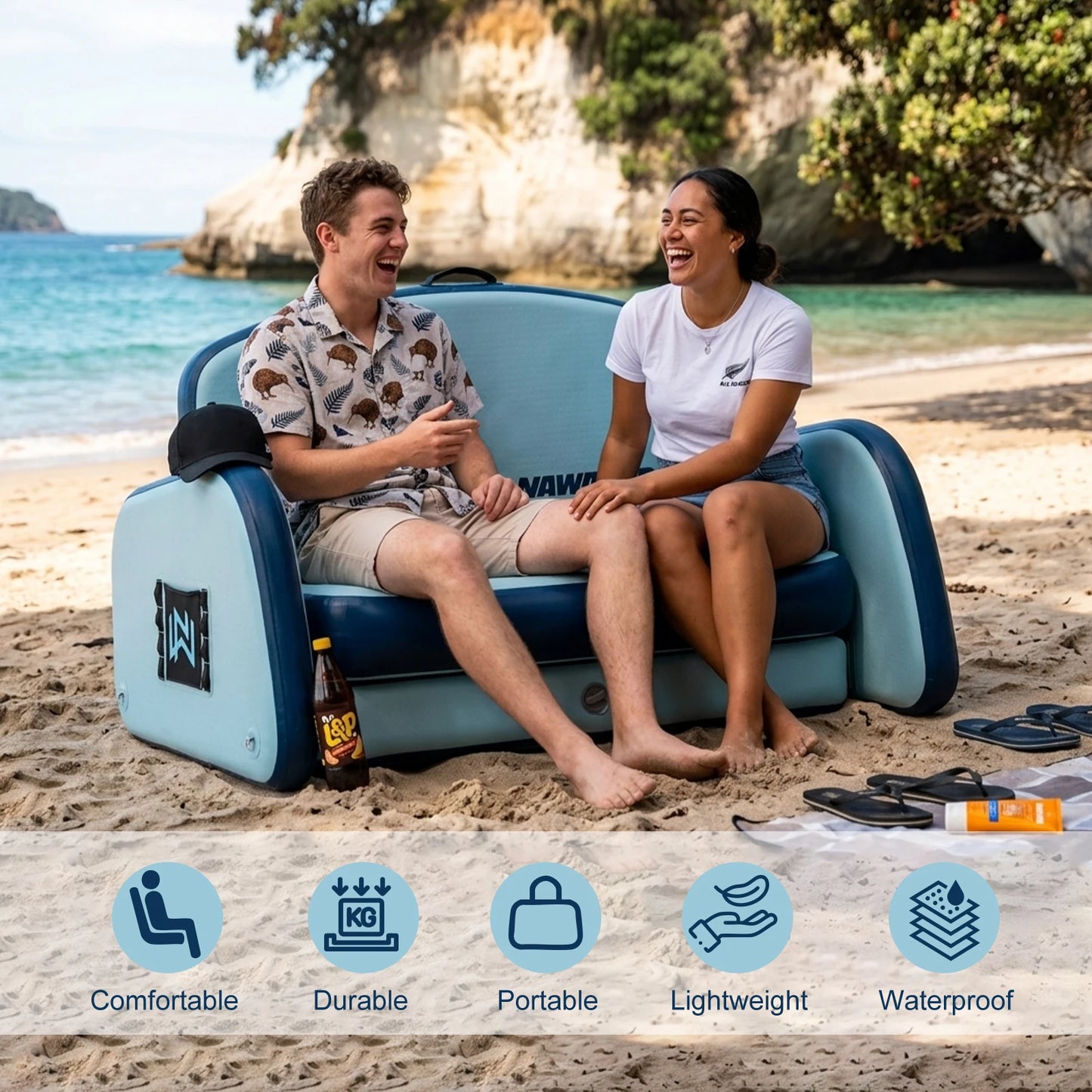 Nawakar Inflatable Water Sofa Inflatable Water Chair Comfortable U-Shaped Inflatable Single Floating Lounge Chair for Swimming Pool Party Beach Summer