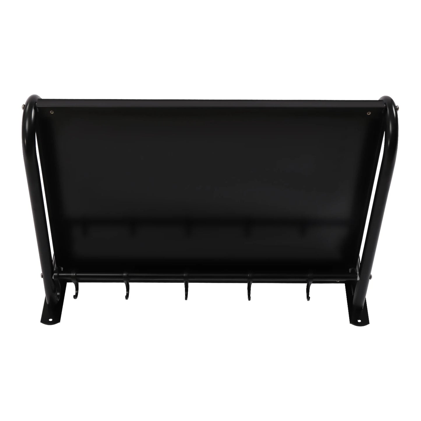 Microwave Shelf Wall Mount, Microwave Wall Shelf with 6 Hook, Load Capacity 66lbs, Black Carbon Steel Counter Countertop Holder