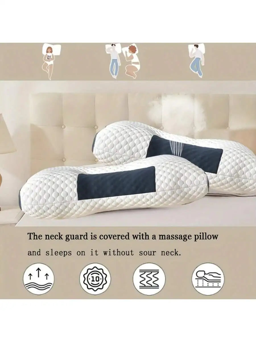 Double Pillow 3D SPA Massage Pillow Helps Sleep And Protect The Neck Pillow, Knitted Pillow Bedding For Single Male And Female A