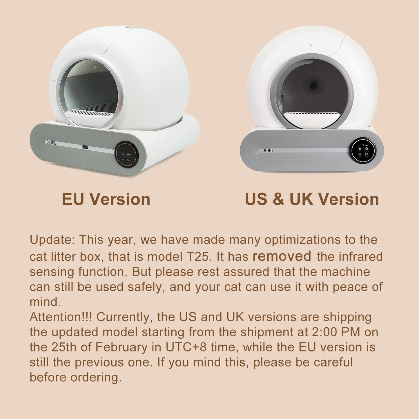 DOEL Automatic Self Cleaning Cat Litter Box App WiFi