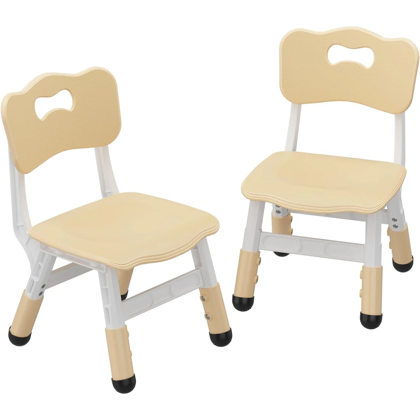 2-Pack Adjustable Kids Chairs 3-Level Height Toddler Chair Ergonomic Plastic Indoor/Outdoor Chair for Age 2-8,Non-Slip Stackable