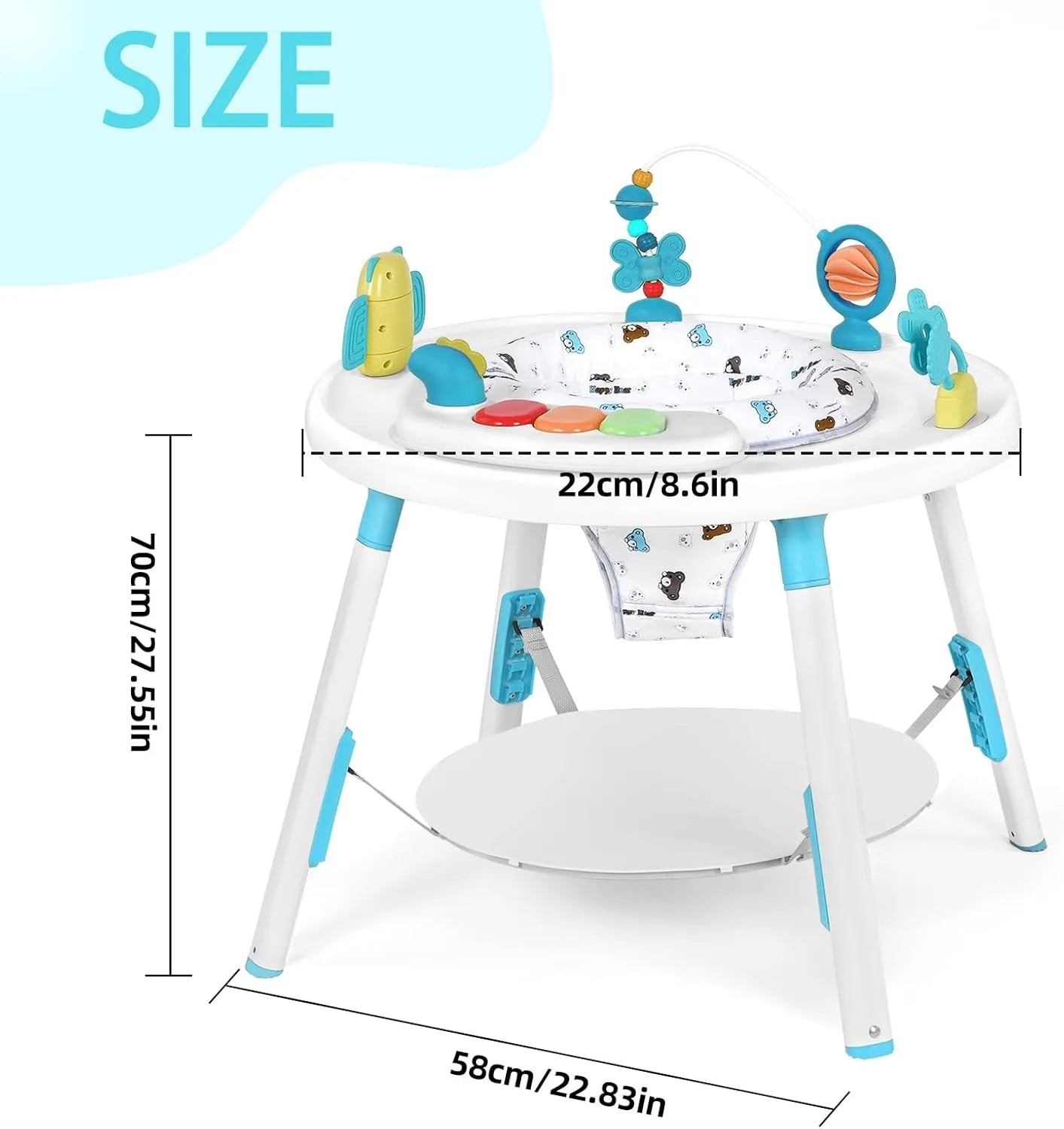 YEALEO Baby 3 In 1 Activity Center Jumper And Table With Rotating Seat