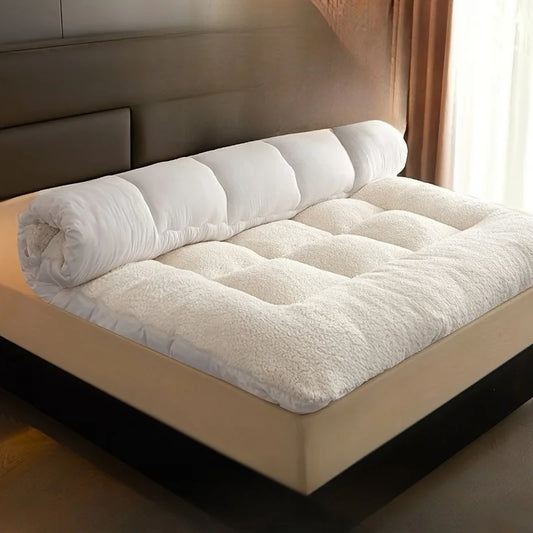 Sherpa Mattress Topper, Thickened, Warm, Skin-Friendly And Soft Naked Sleeping Mattress, Dormitory Single Bed Single Apartment S