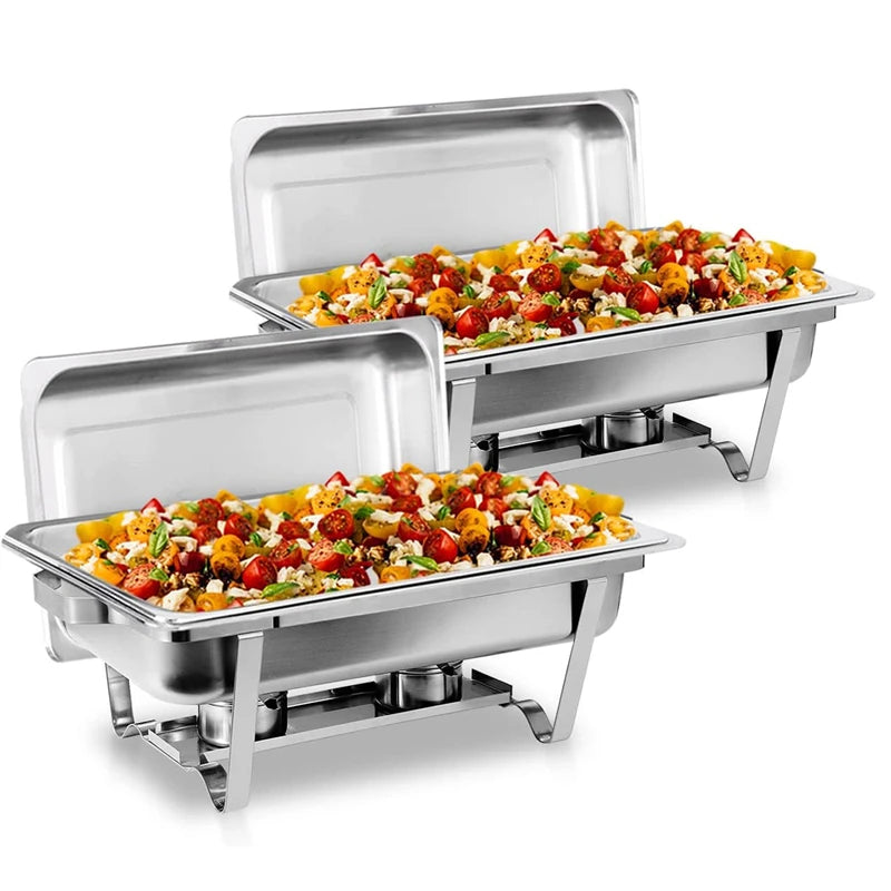 Stainless Steel Chafing Dish Buffet Set With Lids And Holders