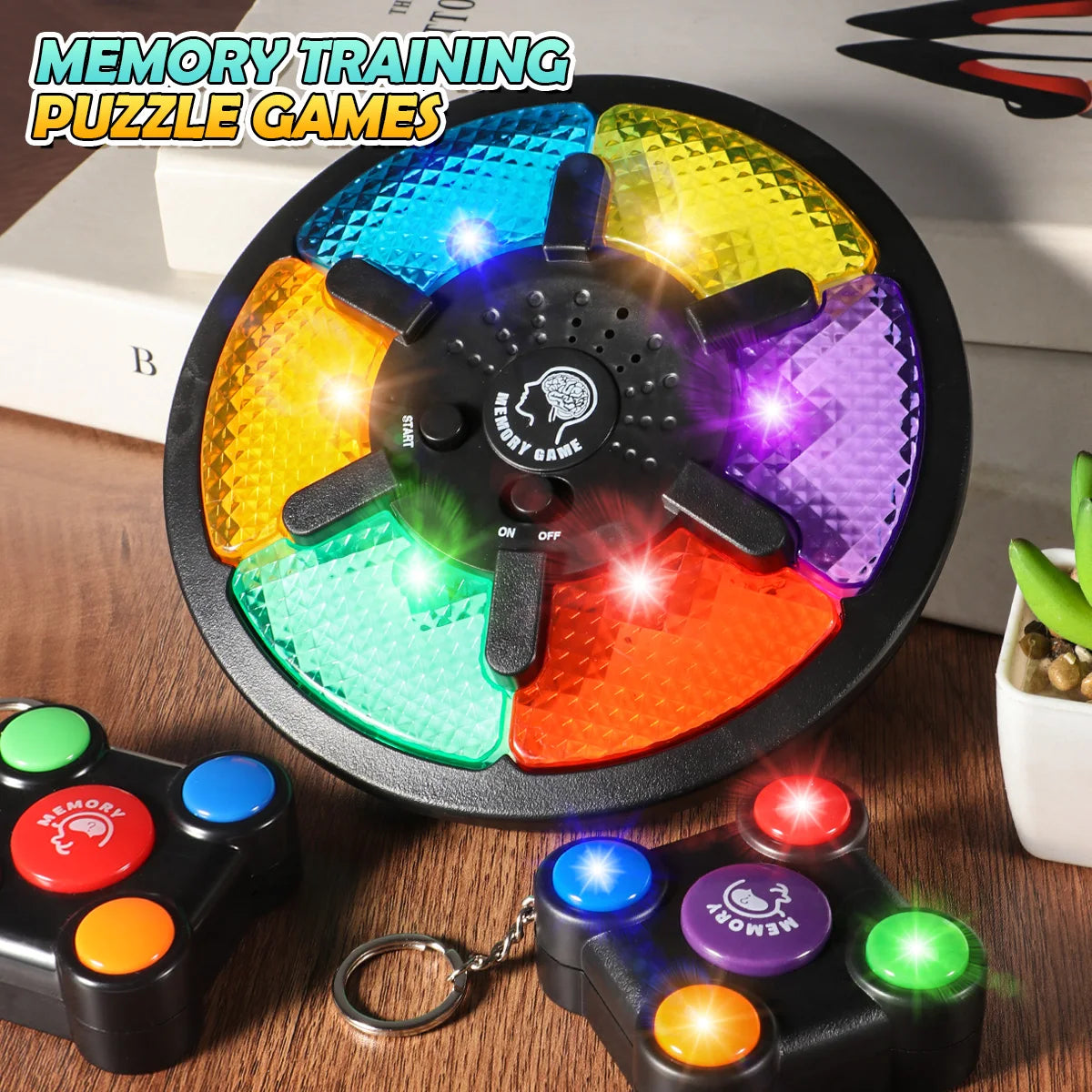 Battery Not Included, Random Style and Color Fun Handheld Memory Game Console - Portable Gaming System for Focus Training & Brai