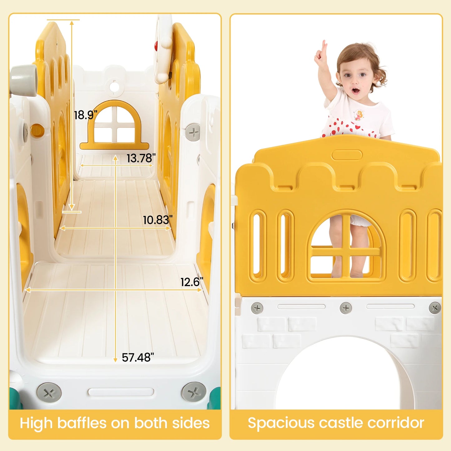 8 In 1 Toddler Indoor Playground With Slide And Climber