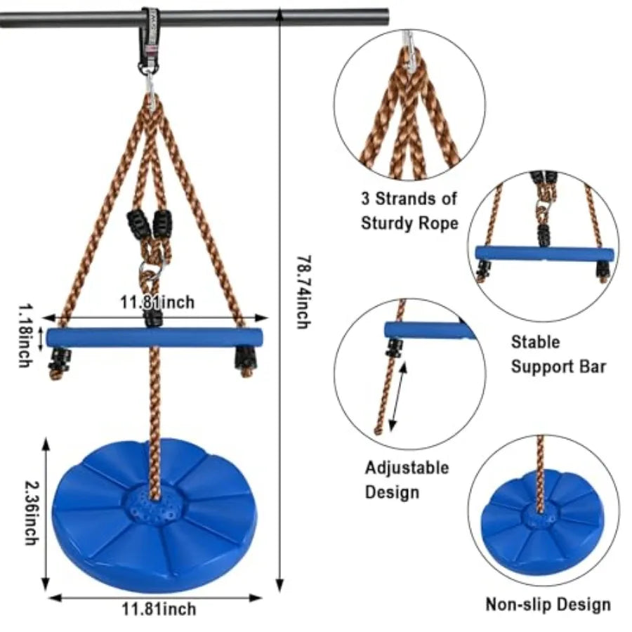 YAO HUI HUANG Backyard Kids Swing Set With EVA Discs