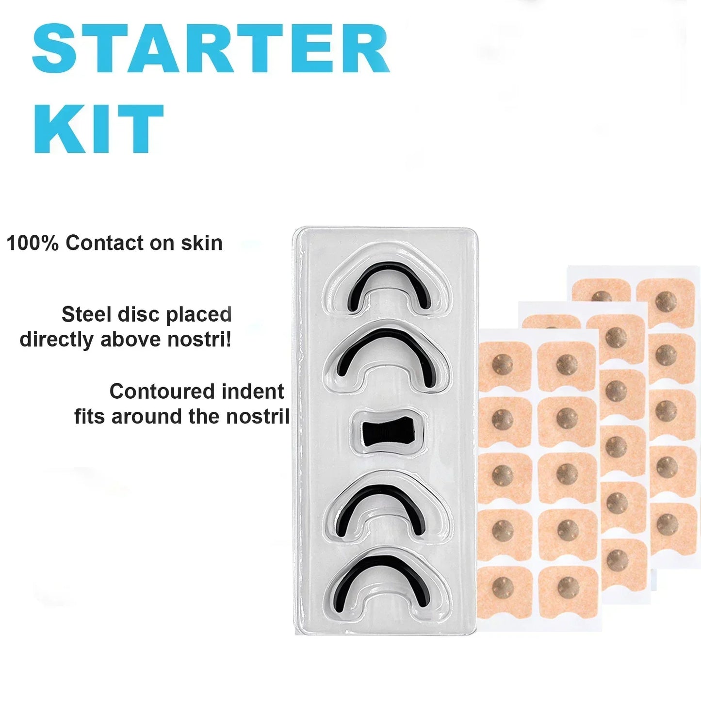 Anti Snore Nasal Dilators Starter Kit, Magnetic Nose Strips Increase Airflow, Sleep Aid & Sports Breathing Tool