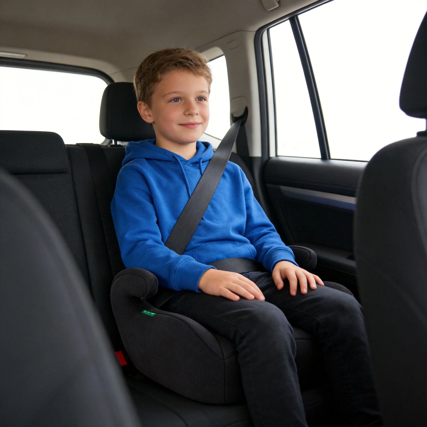 Travel Backless Booster Car Seat, Ergonomic Comfort Kids Car Seat with Reliable Belt Positioning for Daily Use & Road Trips