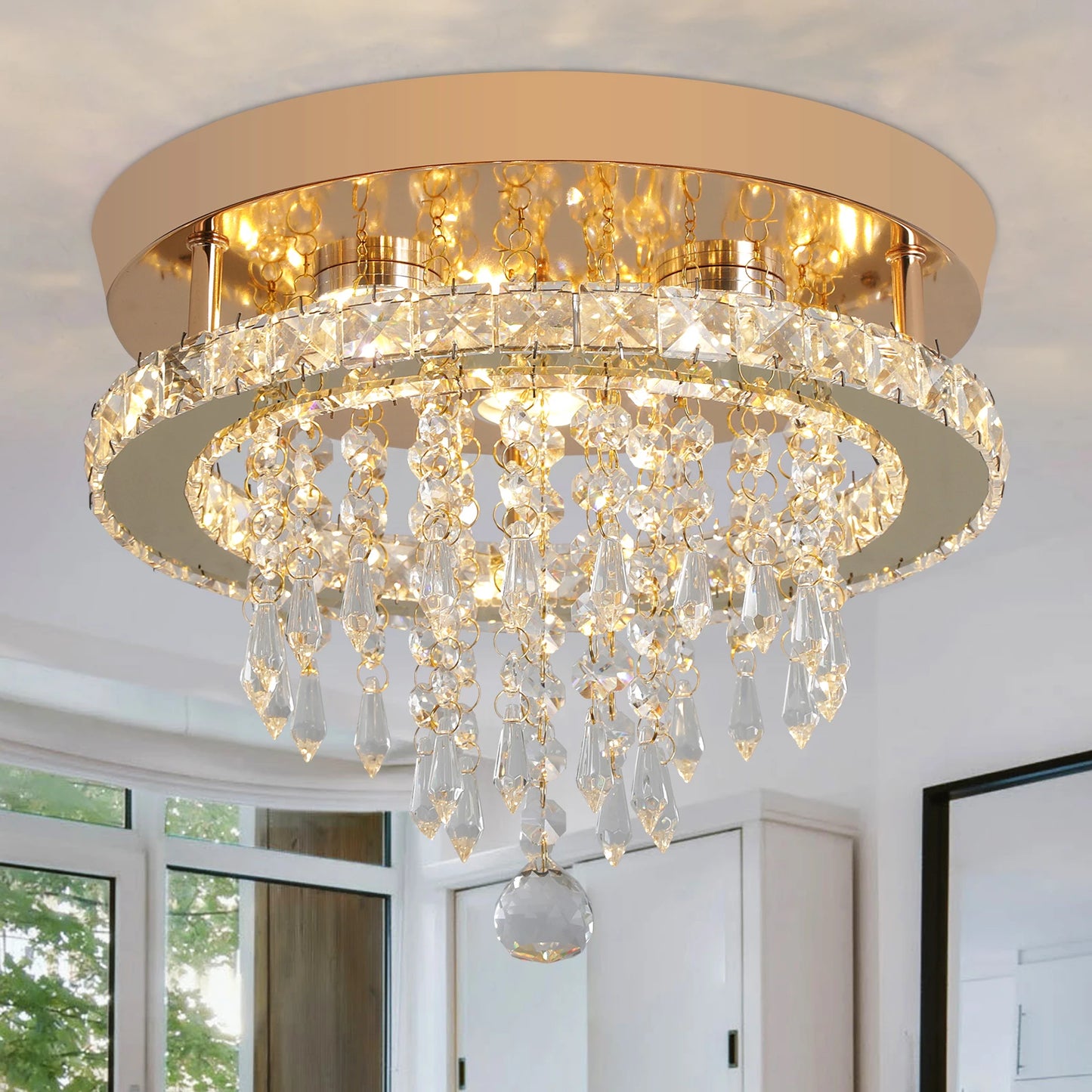 VETRULUS Luxury Crystal Chandelier LED Ceiling Light