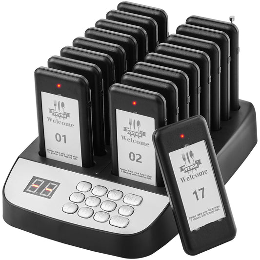 VEVOR 16-Unit Restaurant Pager System Wireless Long Range