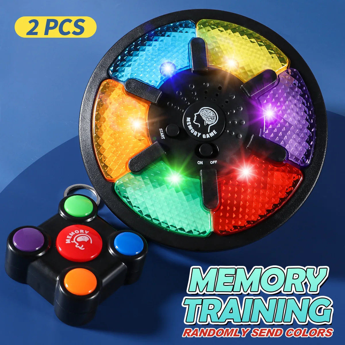 Battery Not Included, Random Style and Color Fun Handheld Memory Game Console - Portable Gaming System for Focus Training & Brai