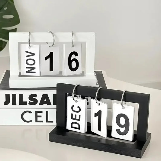 Minimalist Wooden Calendar Ornament For Living Room Desk