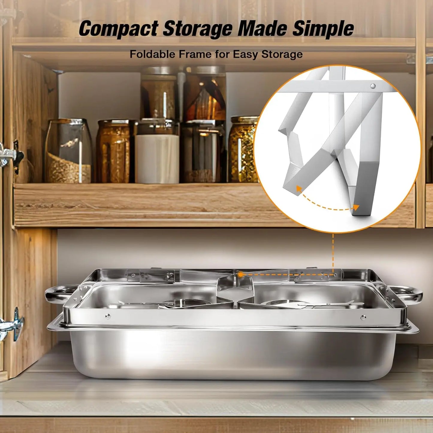 Stainless Steel Chafing Dish Buffet Set With Lids And Holders