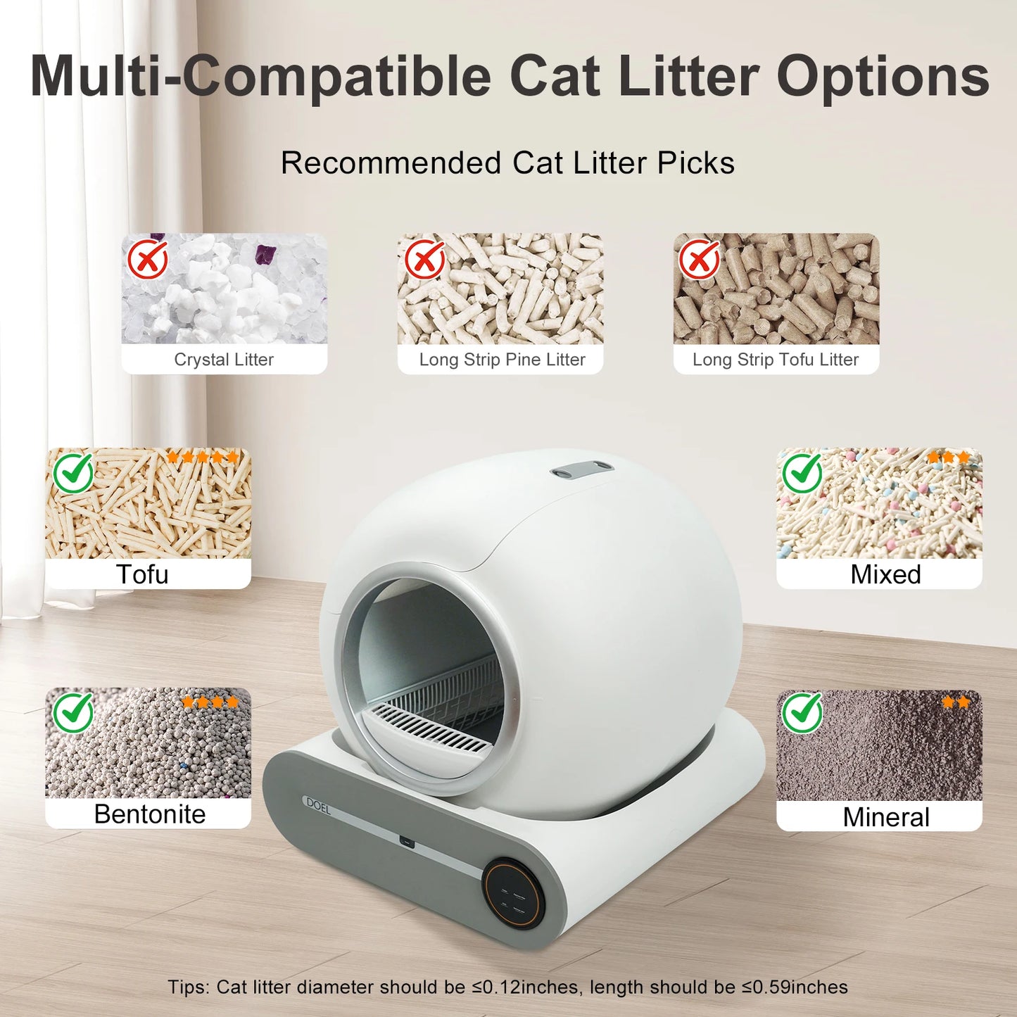 DOEL Automatic Self Cleaning Cat Litter Box App WiFi
