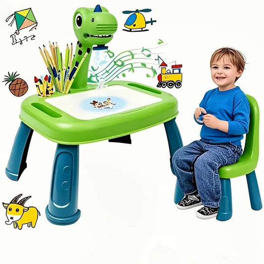 A popular unicorn projection music drawing board in the United States, suitable for children over 3 years old to learn drawing.