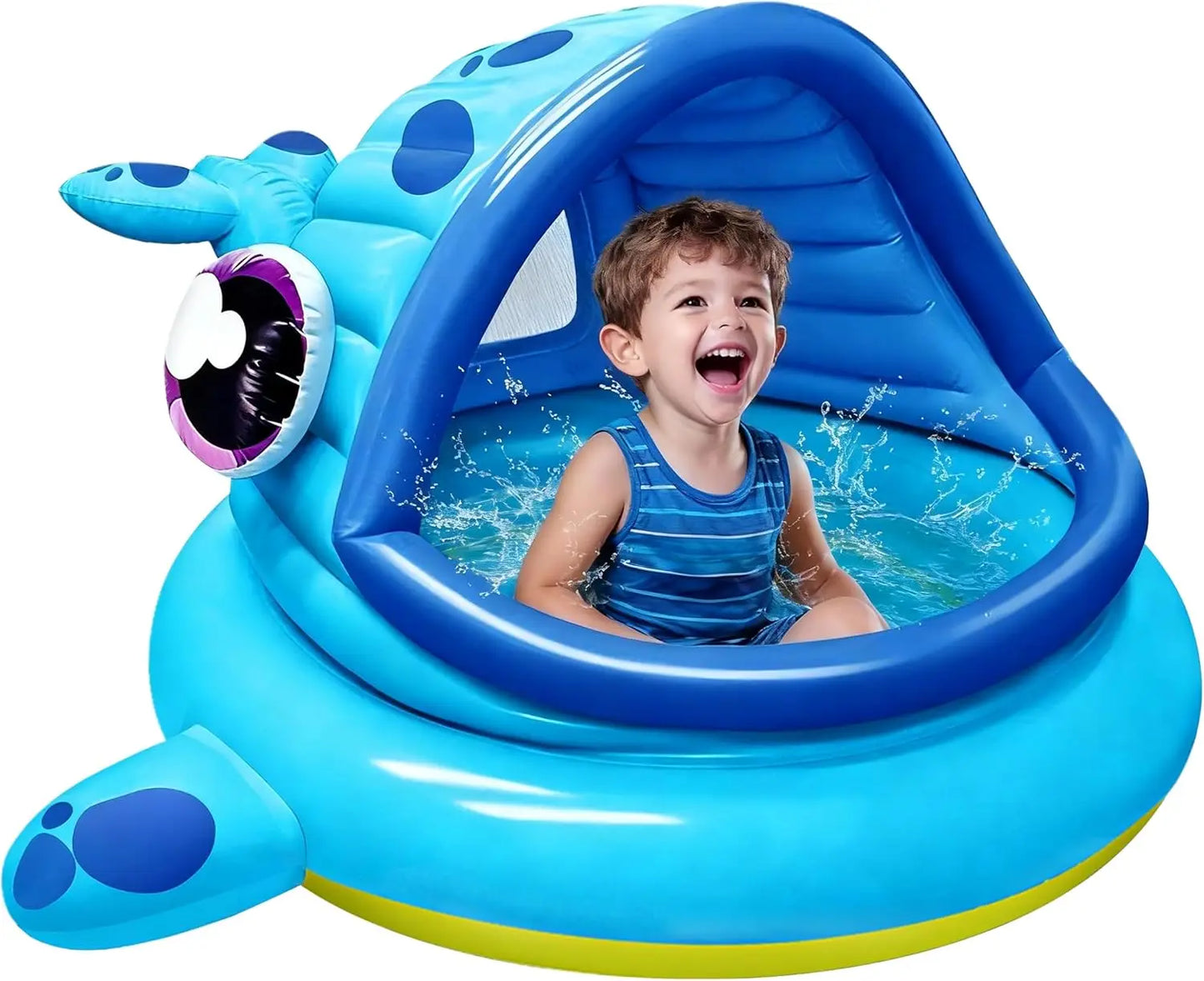Joyfy Whale Inflatable Kiddie Pool Shade Tent For Toddlers