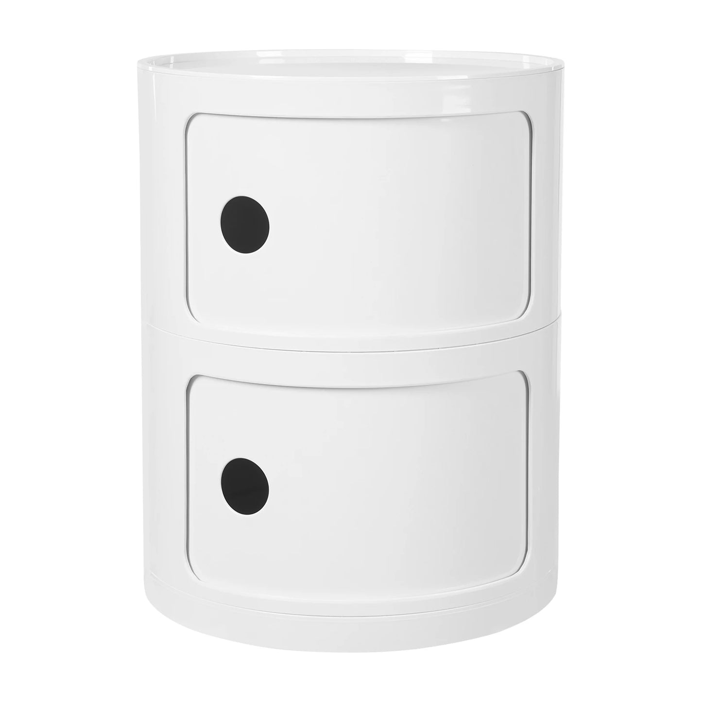 2-Tier Simple Round Nightst Bedside Table Round Large-capacity Storage ABS Green/White for Bathroom Bedroom Office