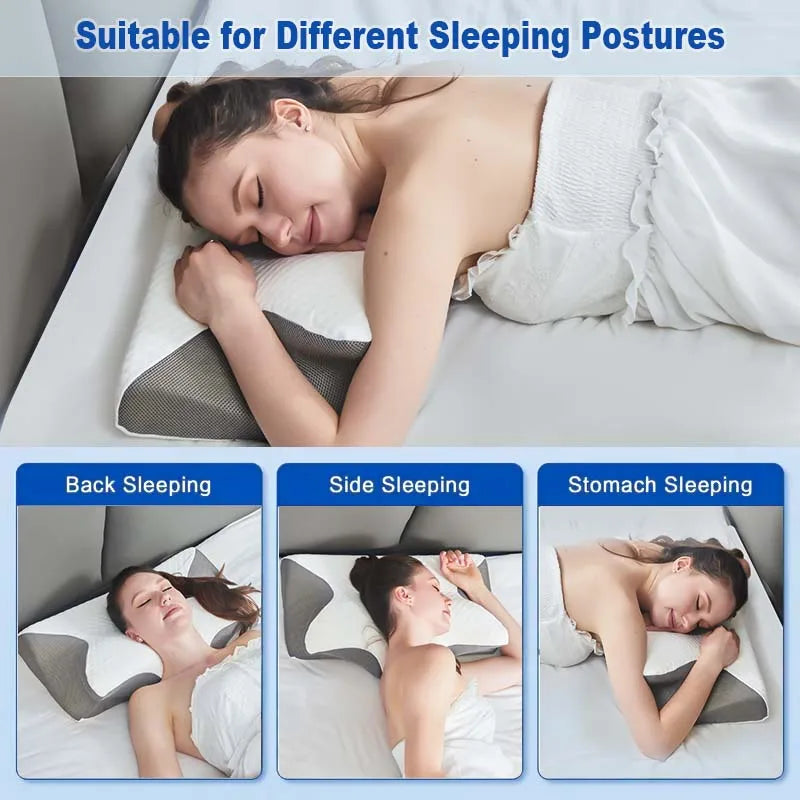 Necessities with Butterfly，Soft Neck Support Massage Pillow, A Slow Rebound Pillow, Deep Sleep Neck Pillow, Suitable for Comfort