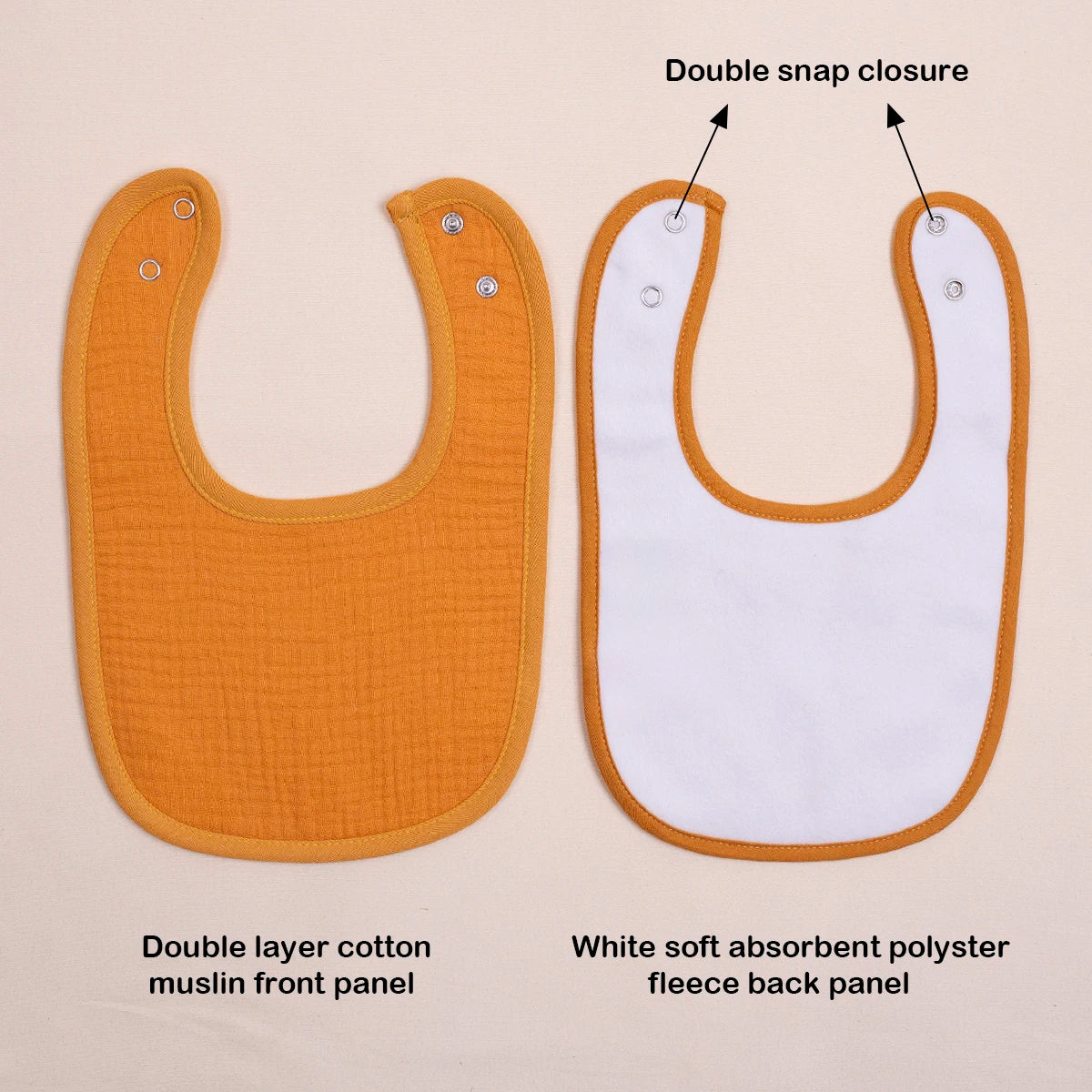 Super Absorbent Muslin Bandana Bibs for Baby with Adjustable Snaps