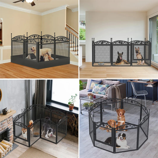 8-Panel Heavy Duty Dog Playpen with Waterproof Pad
