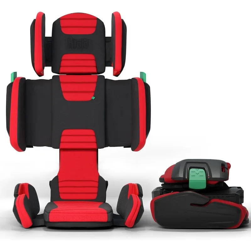 Hifold Adjustable Kids High Back Booster Car Seat with Strap – Racing Red