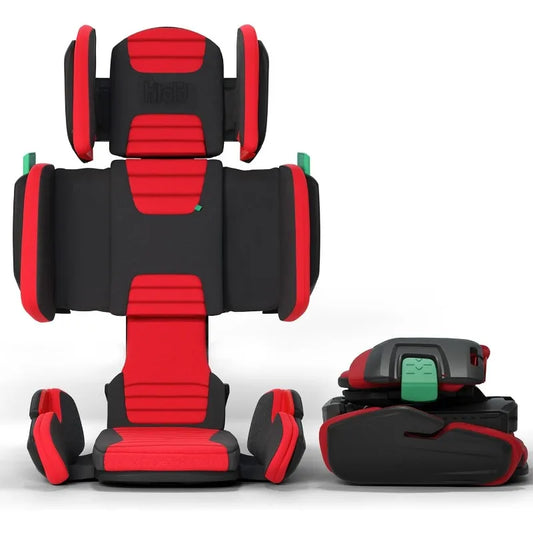Hifold Adjustable Kids High Back Booster Car Seat with Strap – Racing Red
