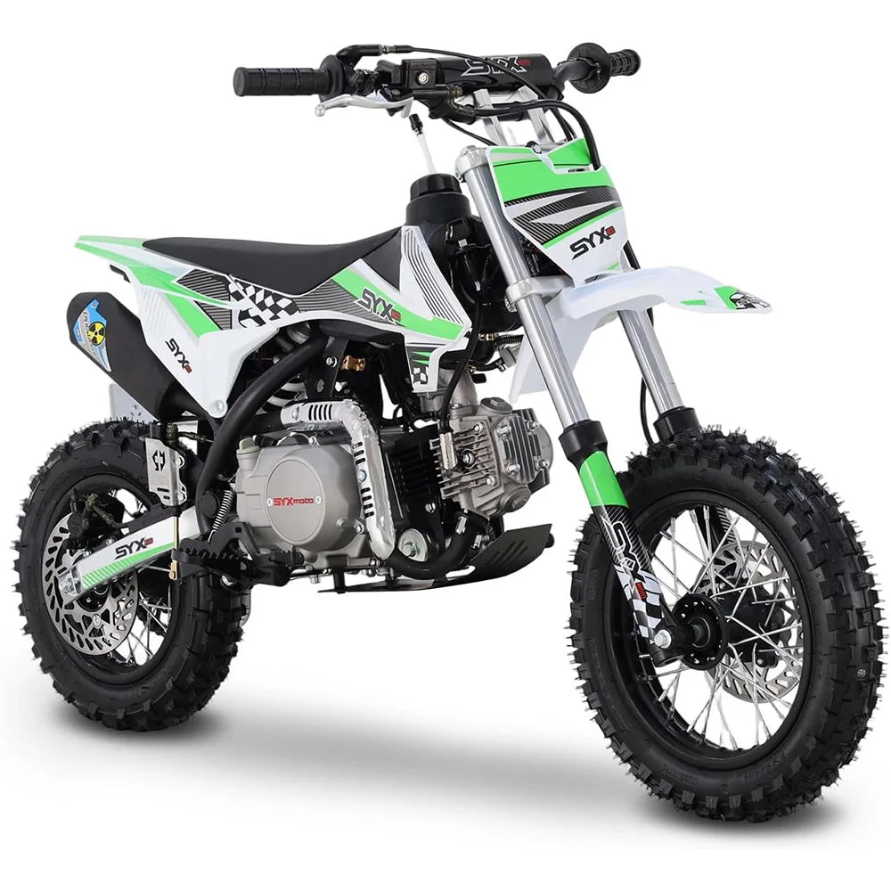 SYX MOTO 110cc Dirt Bike Motorcycle for Teens & Adults Automatic Clutch Electric Start 4-Stroke Gas-Powered Off-Road Bike