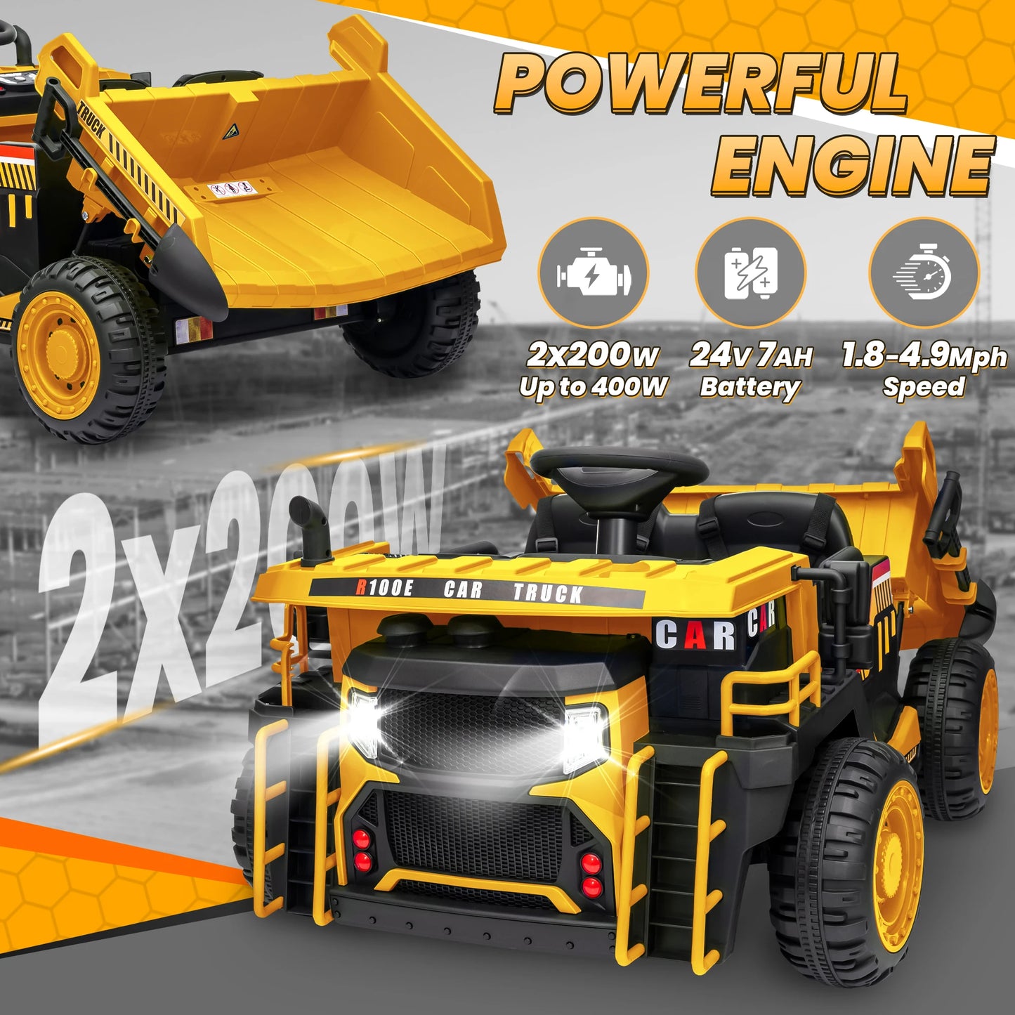 Joyracer Electric Powered Ride On Remote Control Dump Truck Kids
