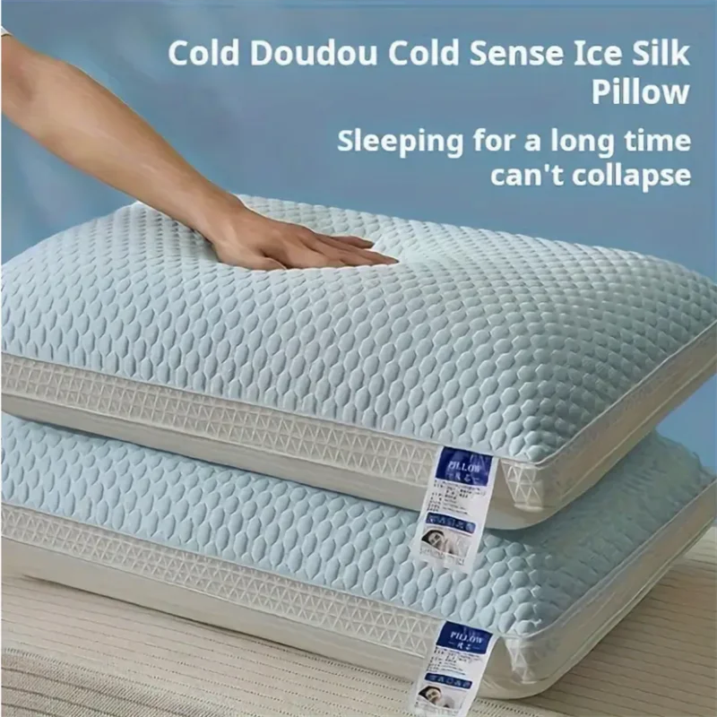 Cooling Breathable Tofu Pillow 1-Pack, 3D Massage and Dual-Sided Cooling & Support, All-Season Ergonomic Neck Support