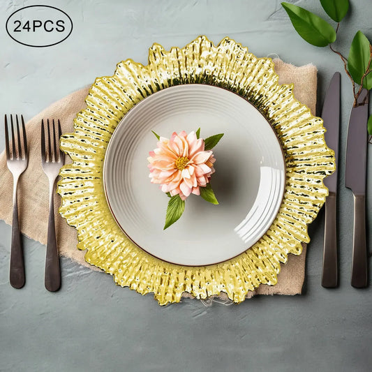 24Pcs Charger Plate Set For Wedding Table Decor