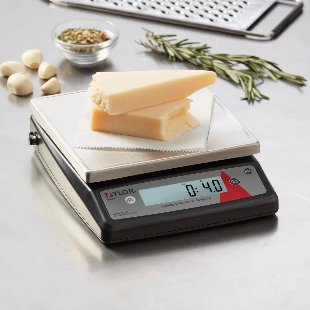 22-Pound Digital Portion Control Scale, Food Scale for Precise Weight Measuring, Tare and Hold Function, NSF, Stainless Steel Platform