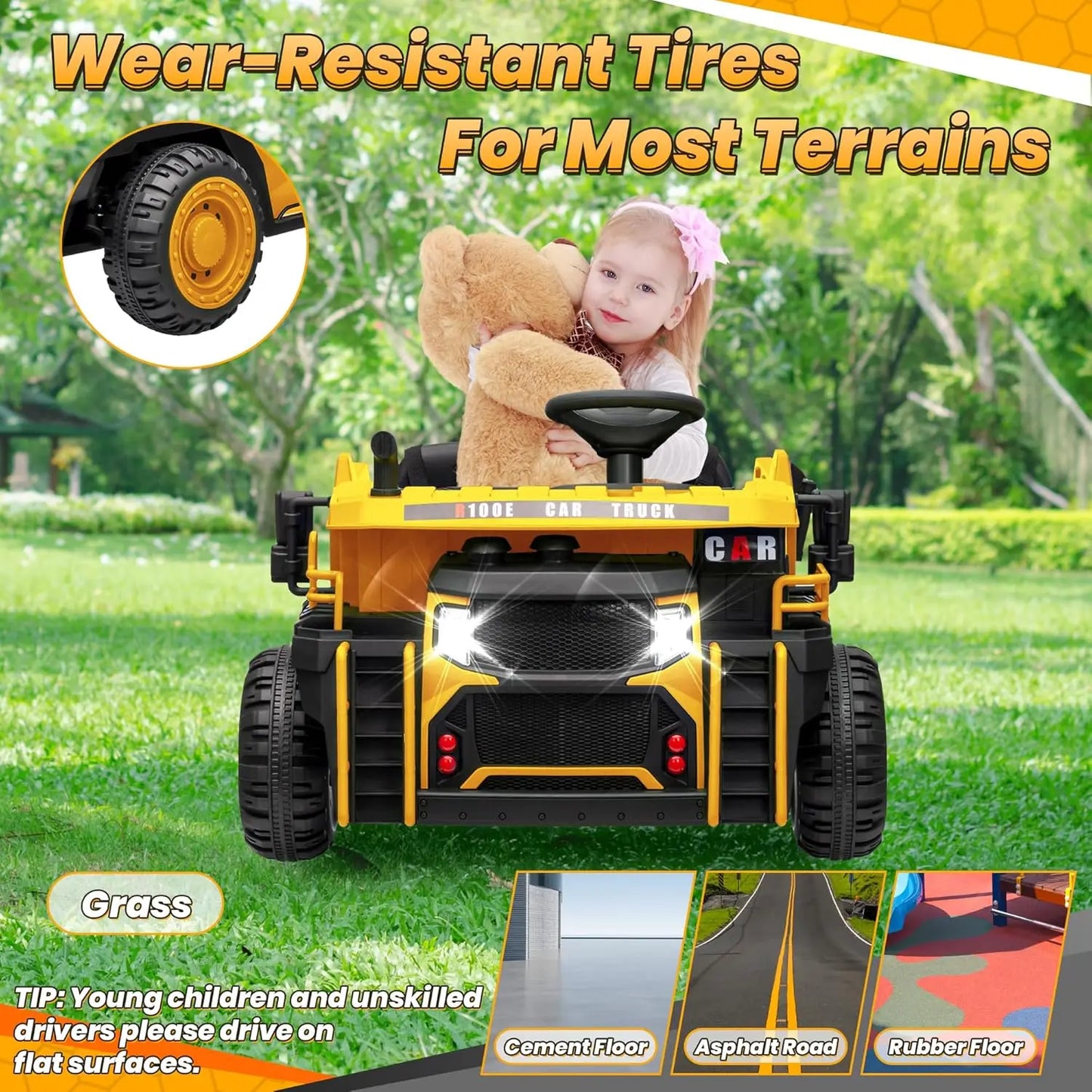 Joyracer Electric Powered Ride On Remote Control Dump Truck Kids