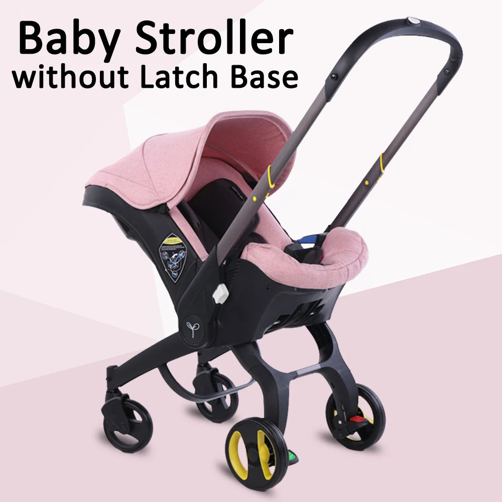 Lightweight Foldable Baby Stroller Featuring Reversible Bassinet And Sunshade