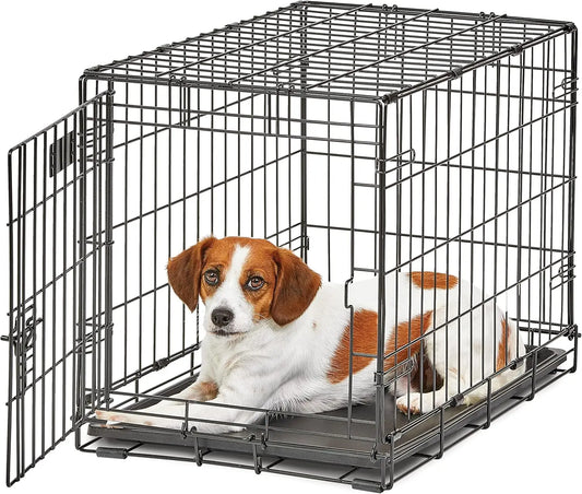 Homes for Pets 24-Inch LifeStages Crate for Small Breeds, 12-20 lbs, Single Door Folding Dog Crate with Divider Panel, Leak-Proof Tray & Secure Latch, Heavy-Duty & Easy to Assemble