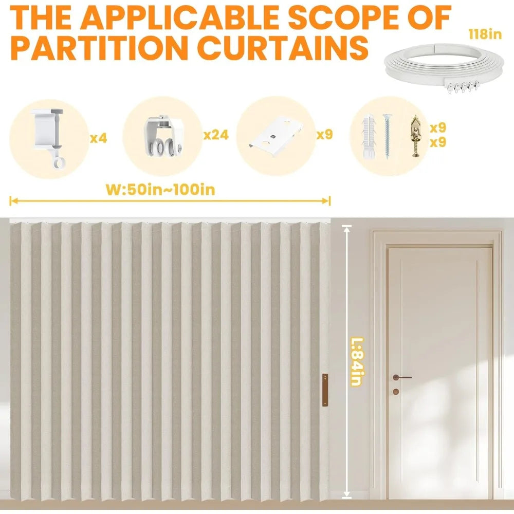 Blackout Room Divider Curtain Panel For Door And Office
