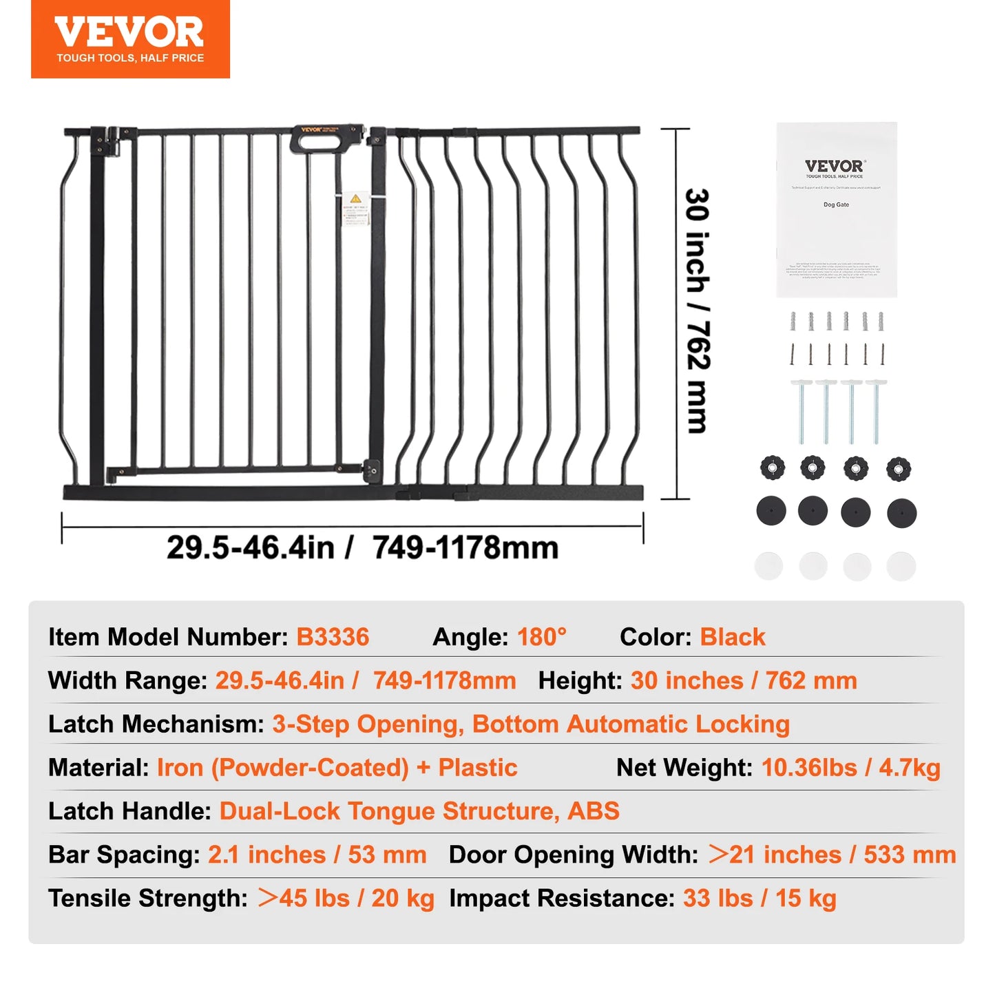 SucceBuy Walk Through Baby Gate Pressure Mount Doorway Safety Barrier