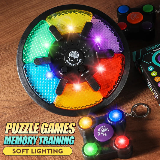 Battery Not Included, Random Style and Color Fun Handheld Memory Game Console - Portable Gaming System for Focus Training & Brai