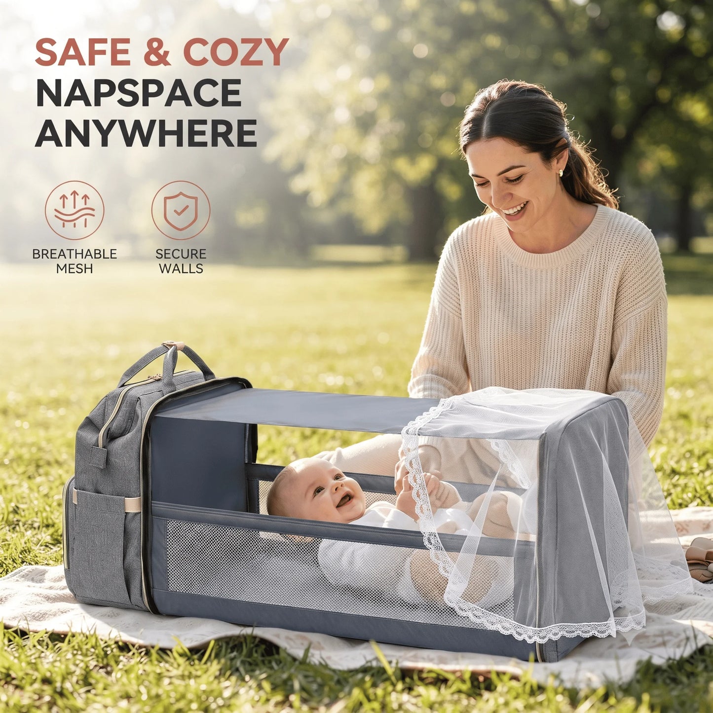 Multi Functional Diaper Backpack With Usb Port And Insulated Organizers