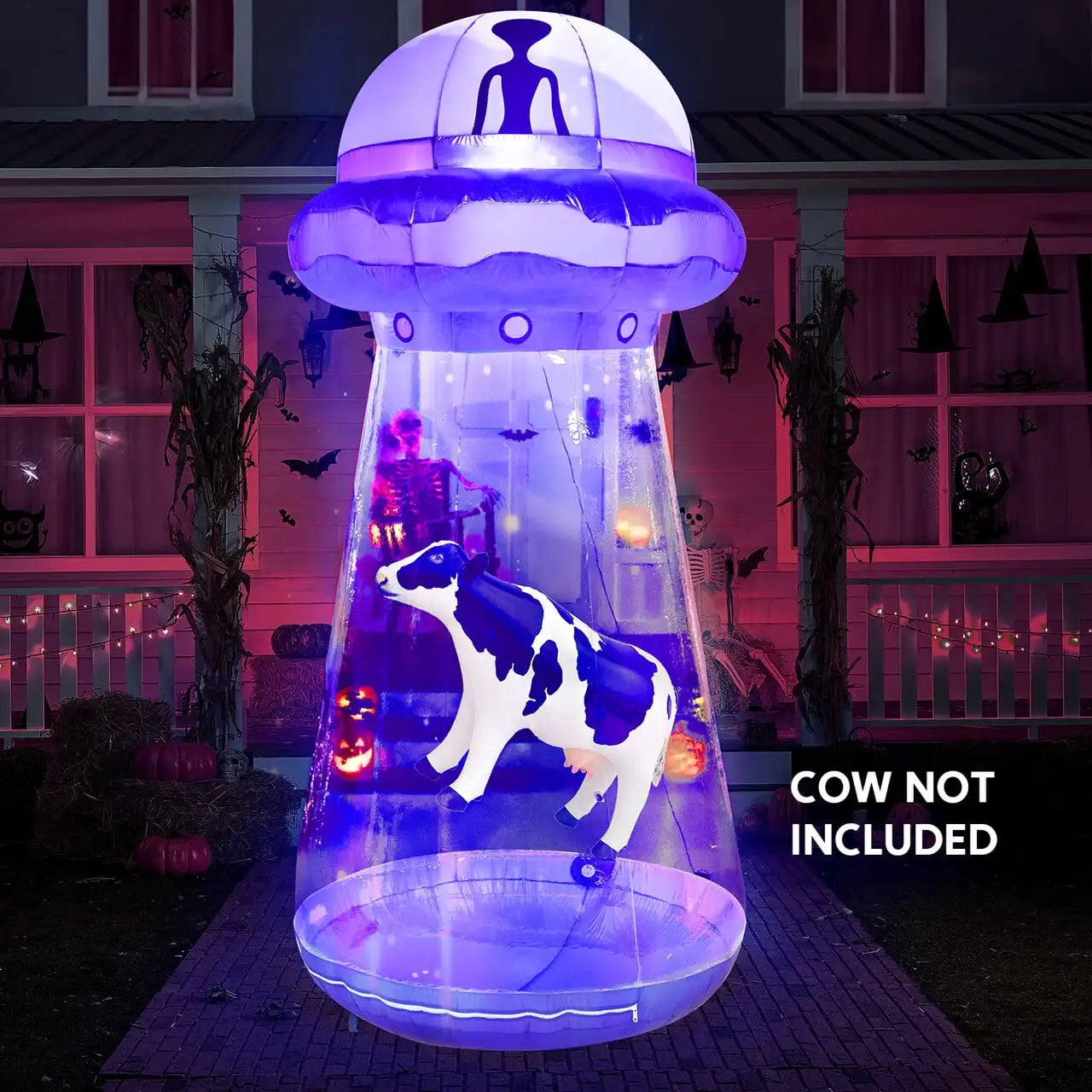 Joyfy Halloween Inflatable UFO Decoration With Built In LEDs Outdoor